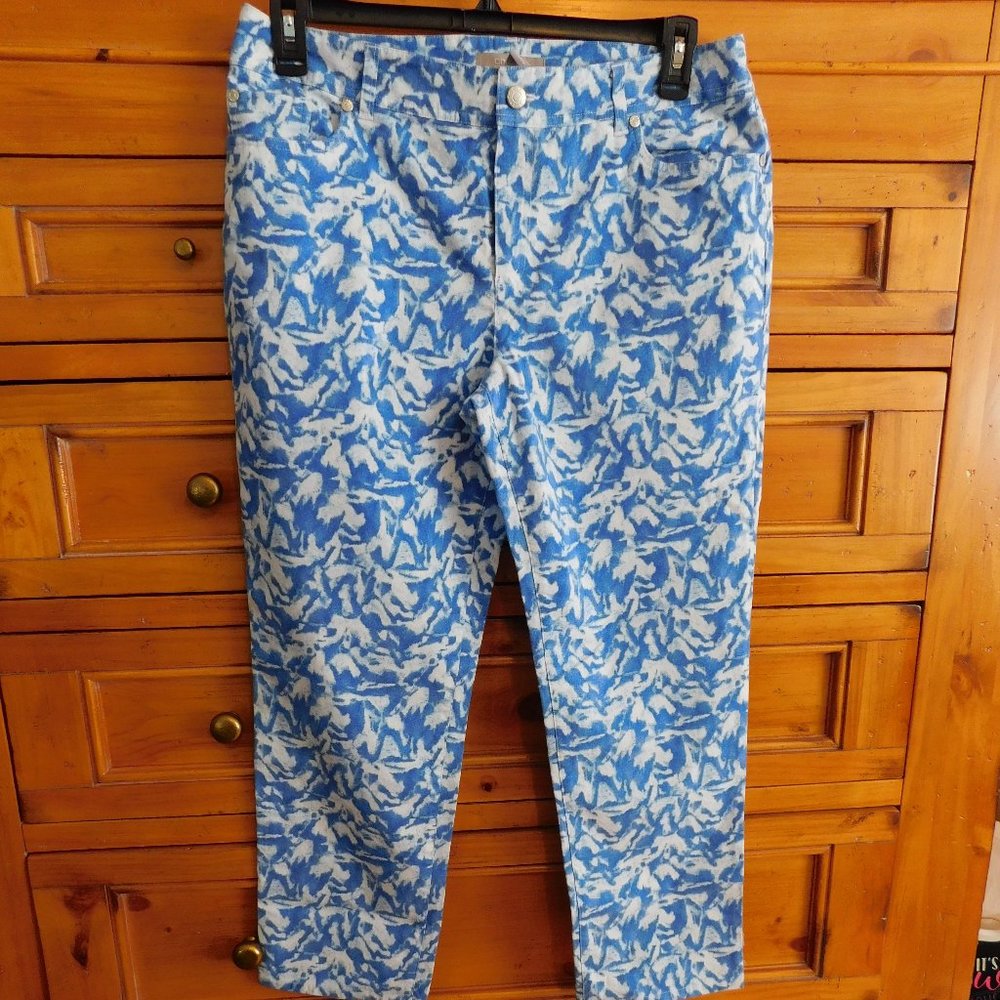 Chico's Size 2 Blue & White Jean Pants
